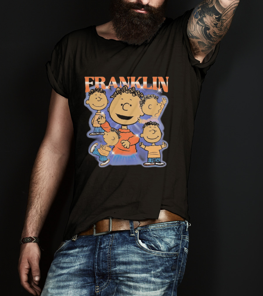 Peanuts Franklin Cartoon Character Classic Nostalgic Illustrations T-Shirt