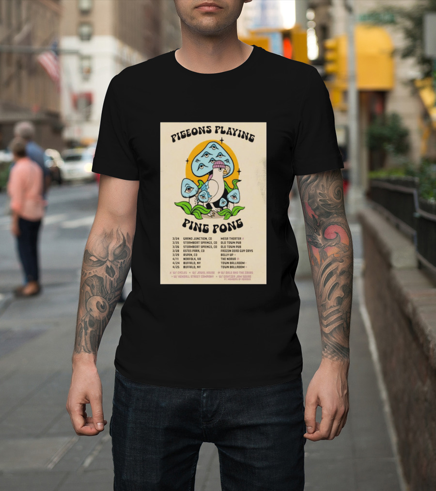 Pigeons Playing Ping Pong Winter And Spring Tour 2026 T-Shirt