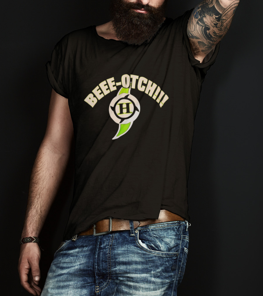 Beee Otch Hurricane Helms Symbol H Spinner T-Shirt