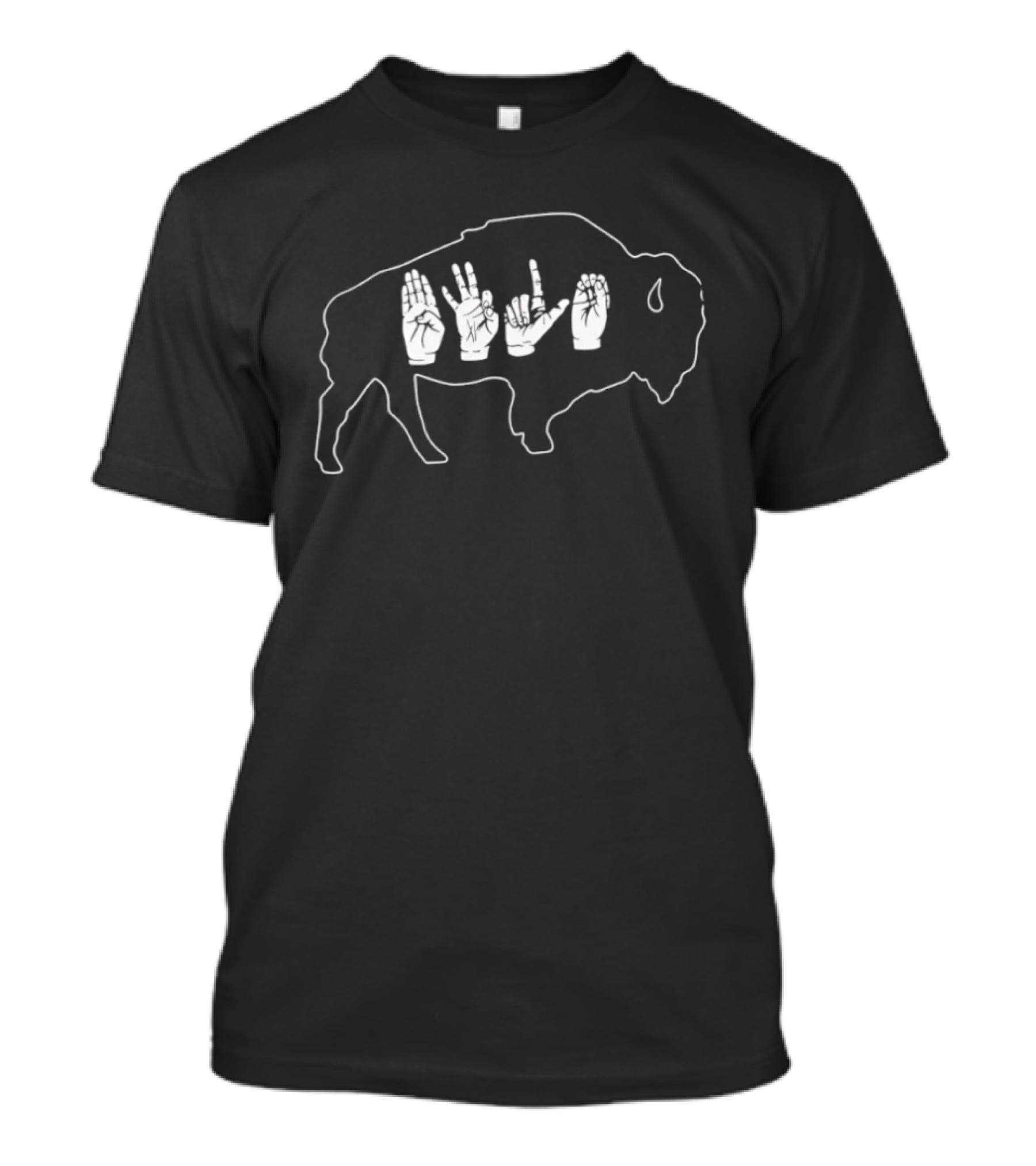 Buffalo Bills ASL Hand Sign Bison T-Shirt