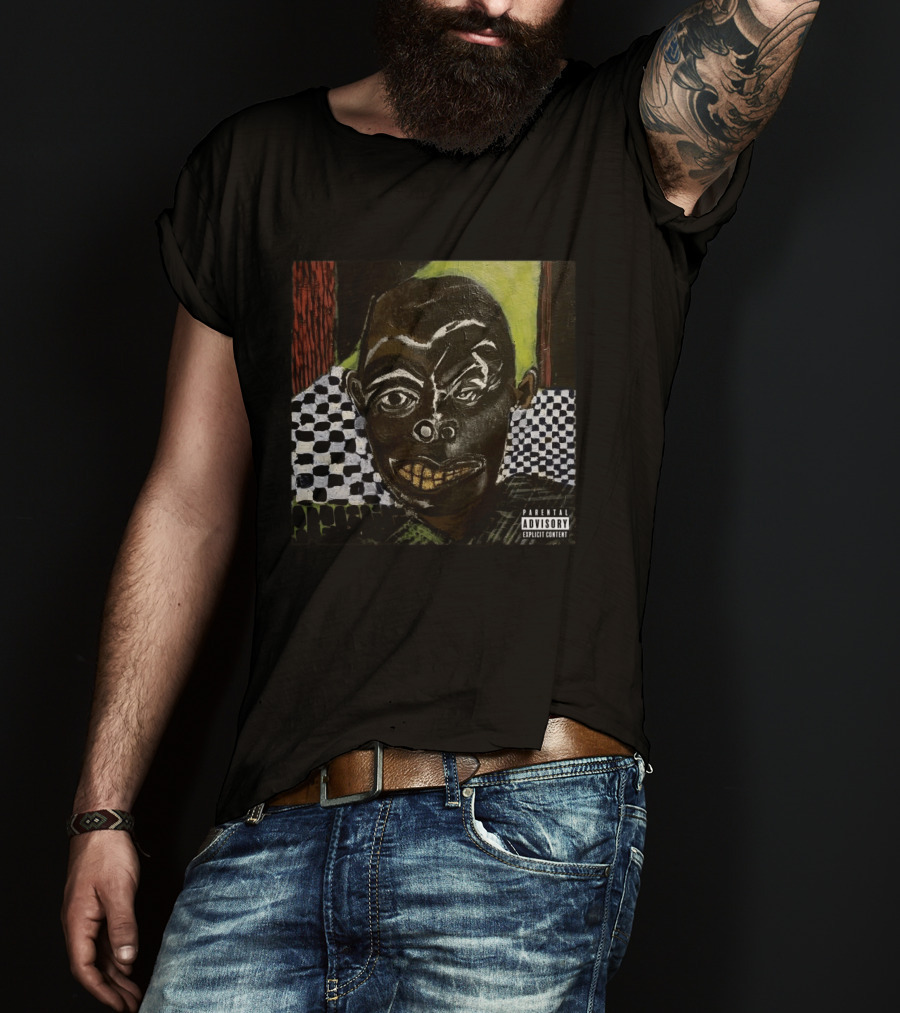 IDK Even The Devil Smiles Mixtape Album Cover Parental Advisory Checkerboard Background Dark Abstract T-Shirt