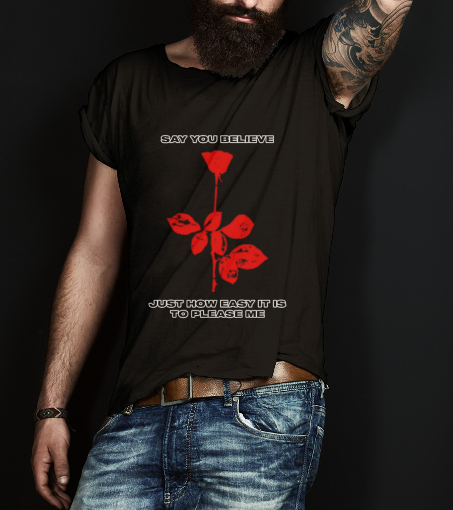 Say You Believe Just How Easy It Is To Please Me Red Rose T-Shirt