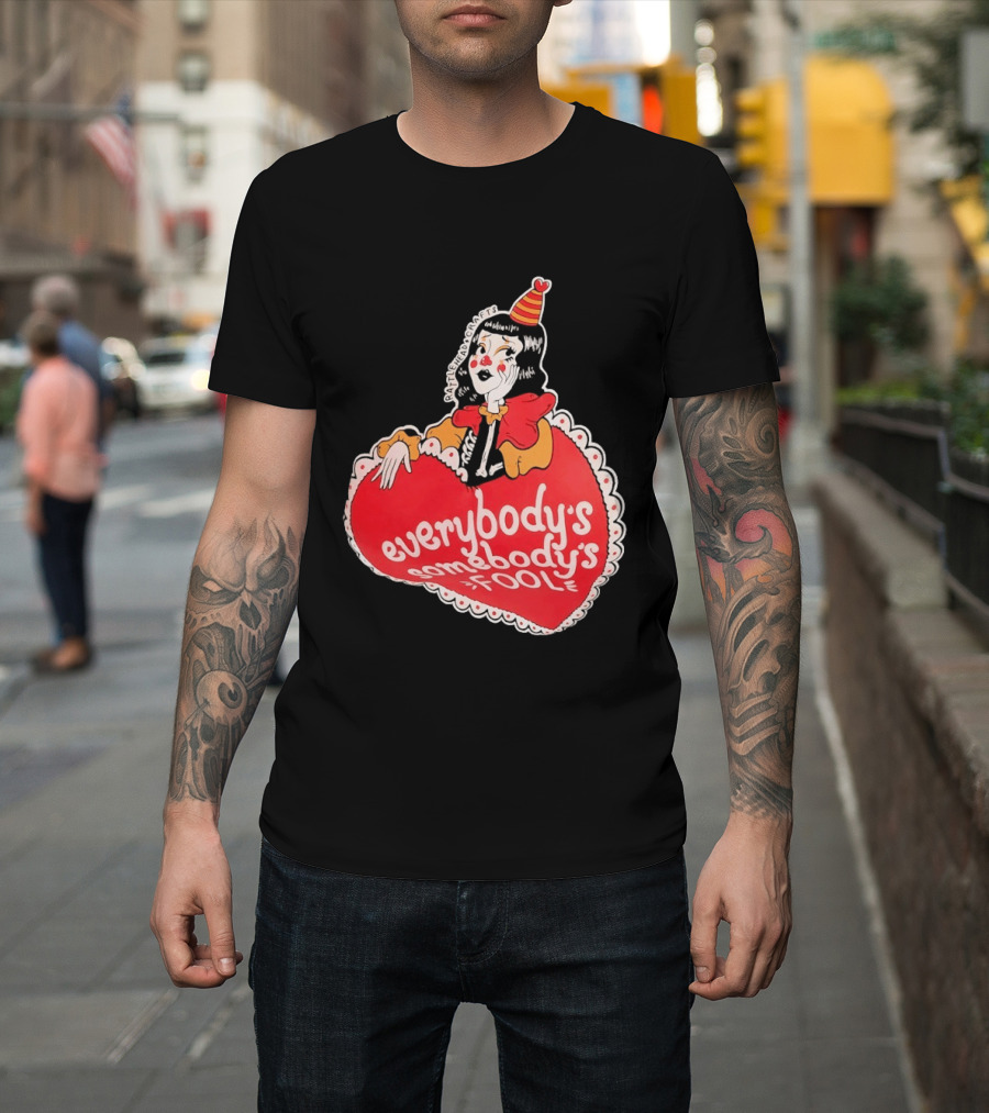 Everybody's Somebody's Fool Vintage Cartoon Clown Heart T-Shirt