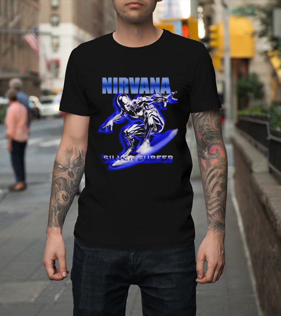 Nirvana Silver Surfer Marvel Comic Fusion T-Shirt