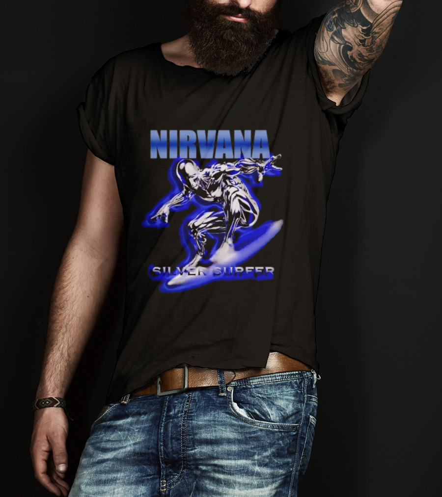 Nirvana Silver Surfer Marvel Comic Fusion T-Shirt