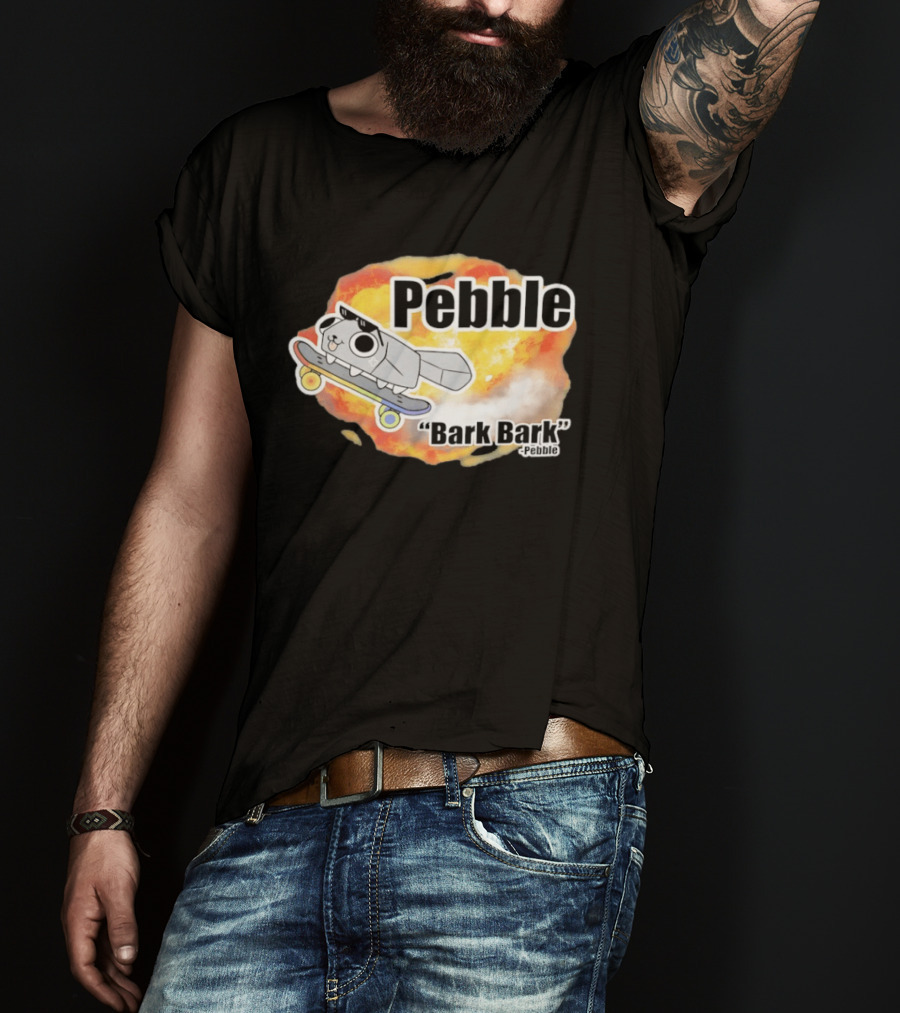 Pebble Bark Bark Skateboarding Cartoon Explosion T-Shirt