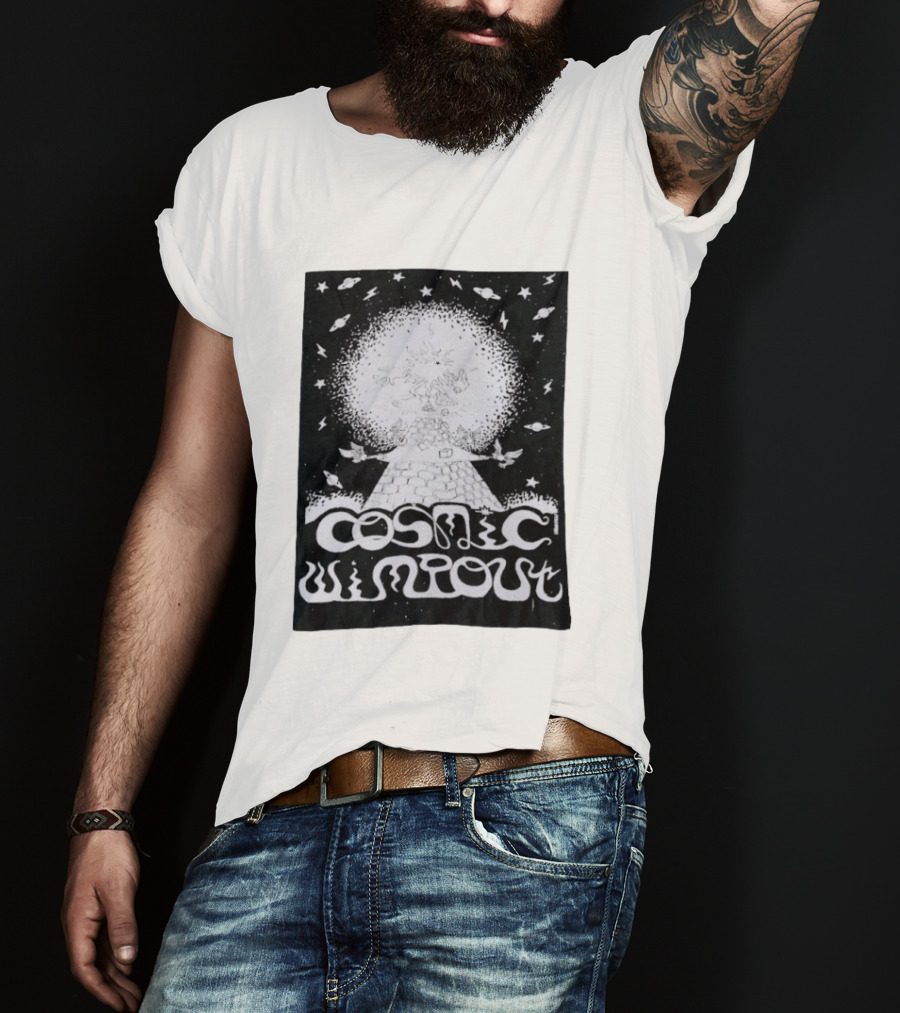 Cosmic Wimpout Psychedelic Pyramid Dice Explosion With UFOs And Stars T-Shirt