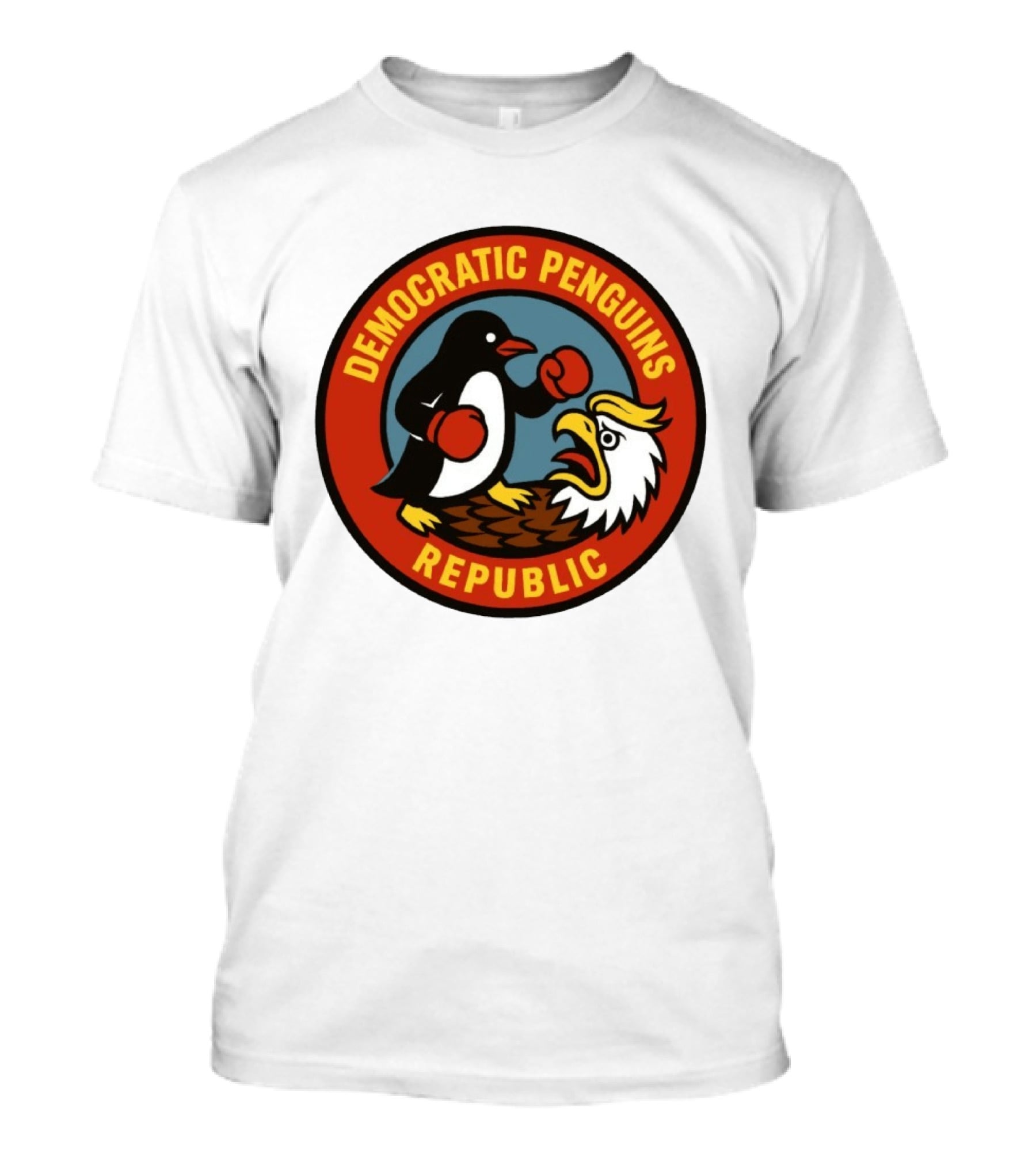 Democratic Penguins Republic Boxing Penguin Vs Eagle T-Shirt
