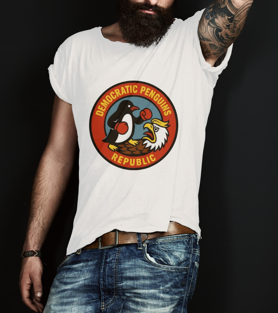 Democratic Penguins Republic Boxing Penguin Vs Eagle T-Shirt