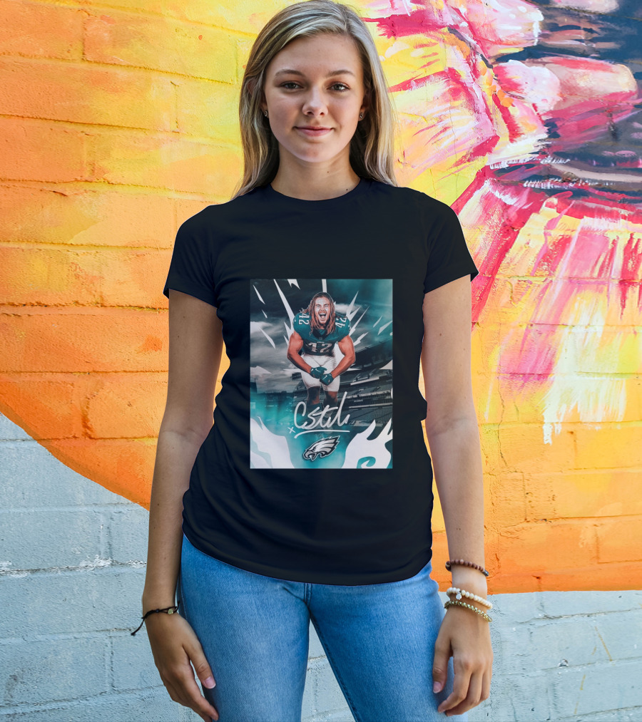 Philadelphia Eagles Carson Steele CStel X 42 Football Stadium Energy T-Shirt