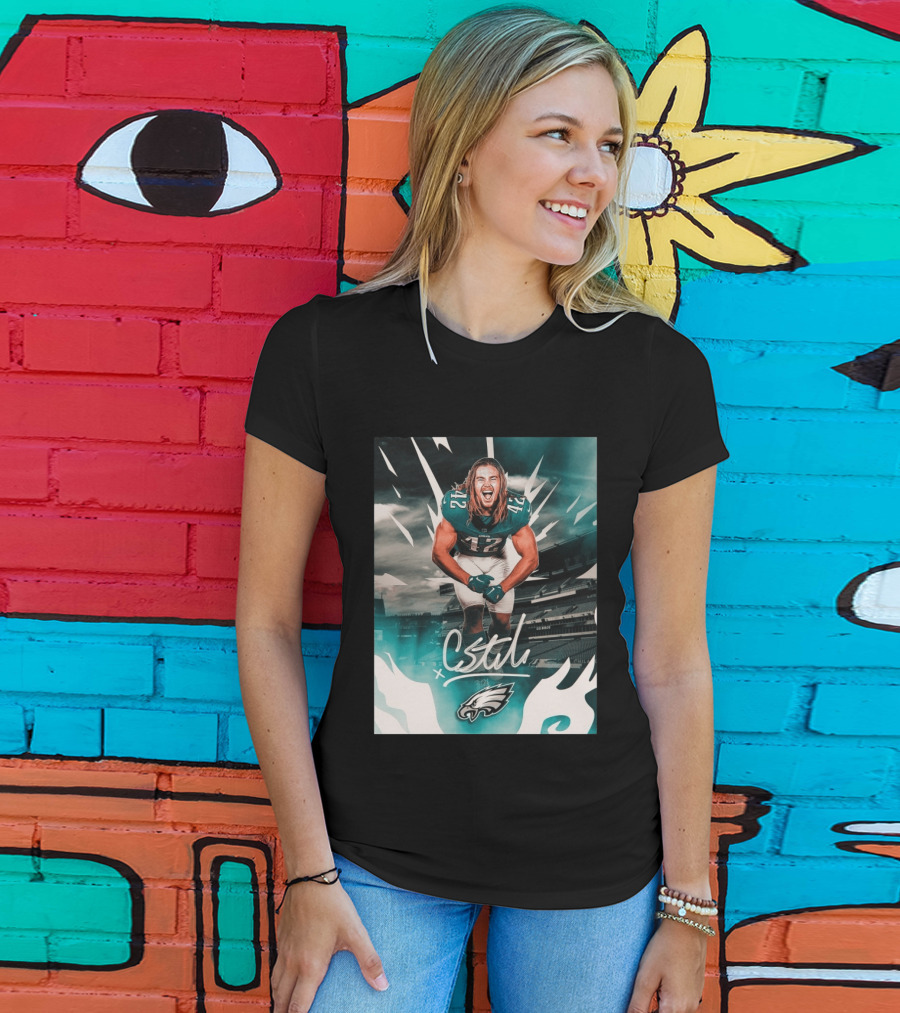 Philadelphia Eagles Carson Steele CStel X 42 Football Stadium Energy T-Shirt