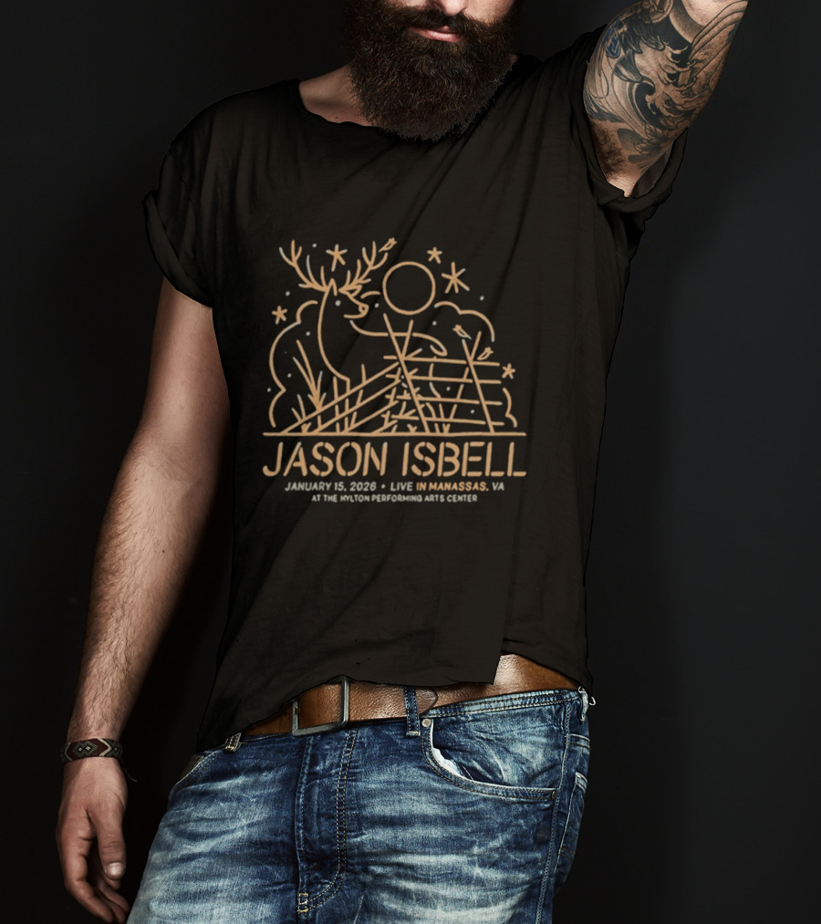 Jason Isbell Live January 15 2026 Manassas Virginia Hylton Performing Arts Center T-Shirt