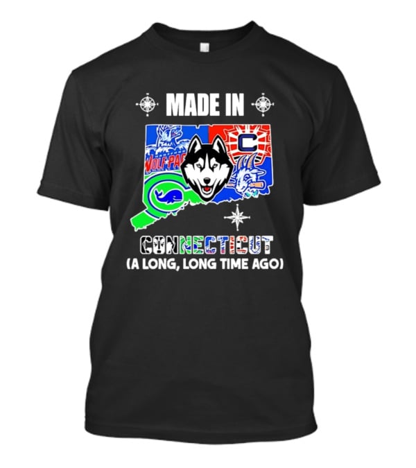 Made In Connecticut Wolf Pack Whale UConn Huskies A Long Long Time Ago T-Shirt