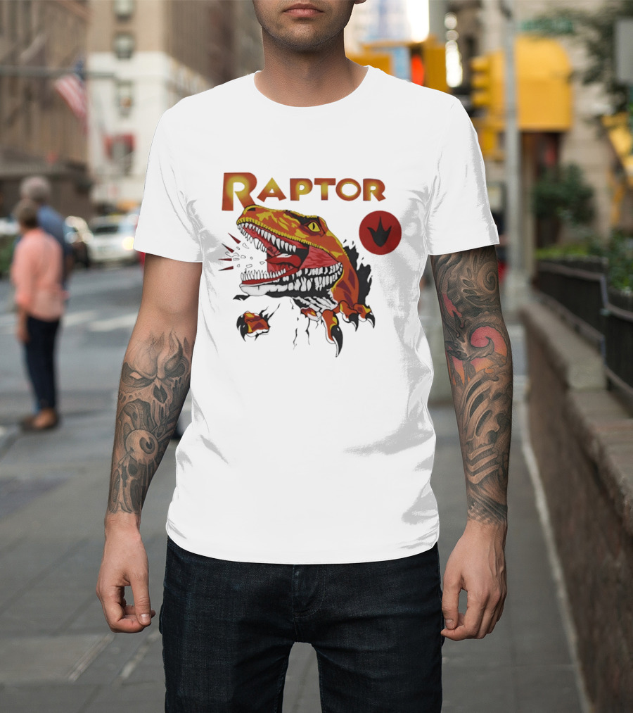 Raptor Ghost World Dinosaur Art Claw Print T-Shirt