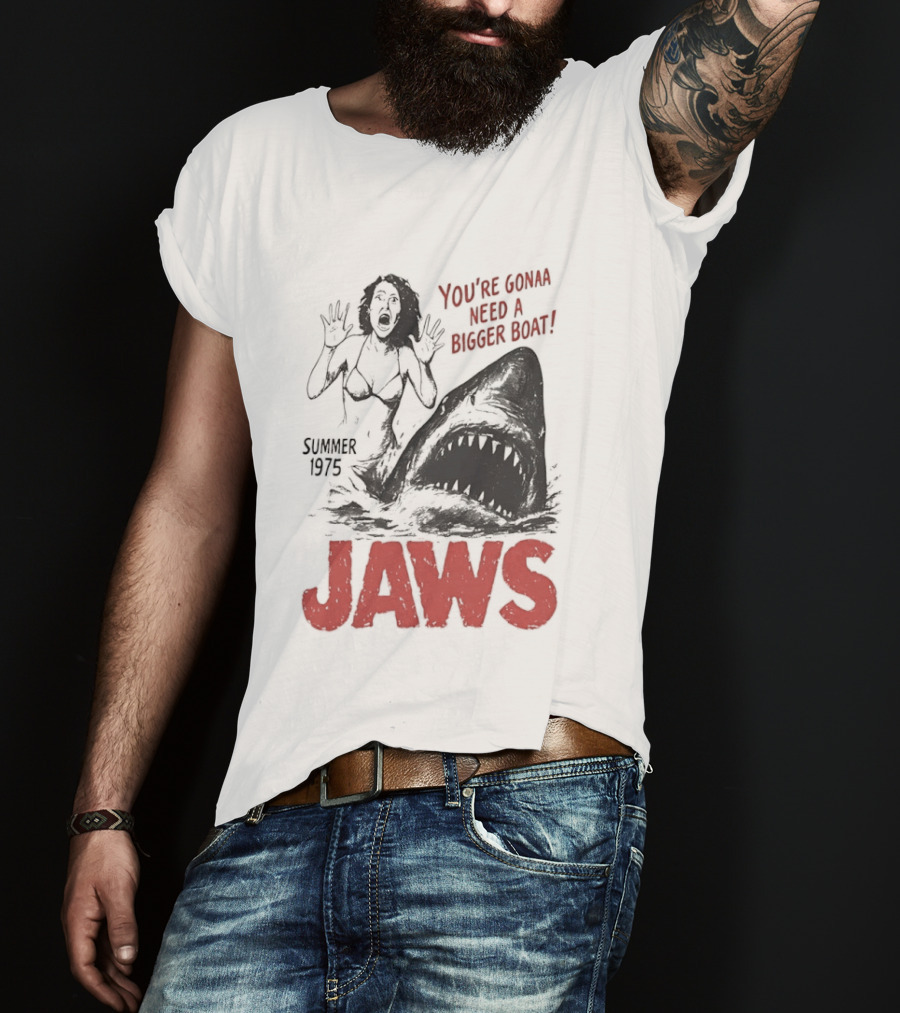 Jaws You're Gonna Need A Bigger Boat Summer 1975 Vintage Movie T-Shirt