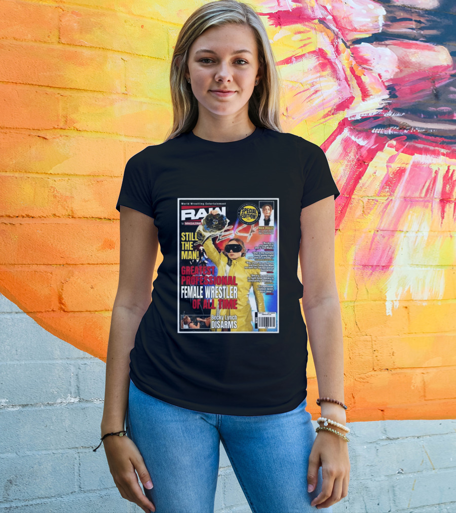 World Wrestling Entertainment Raw Magazine Special Edition Becky Lynch Greatest Professional Female Wrestler Of All Time T-Shirt