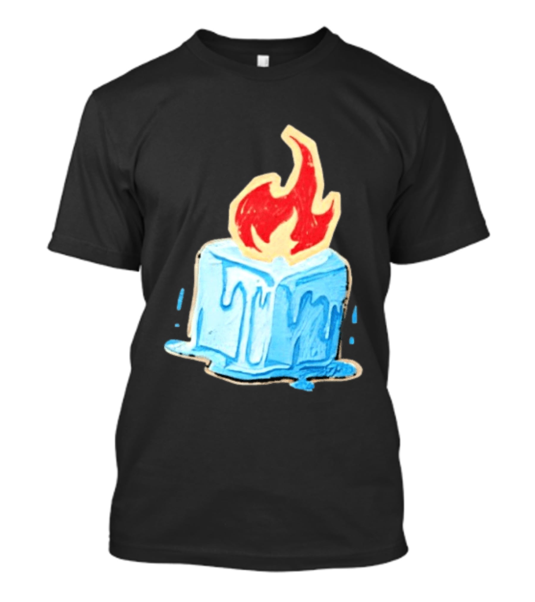 Melting Ice Cube Red Flame Emblem: Subtle Anti ICE Concept T-Shirt