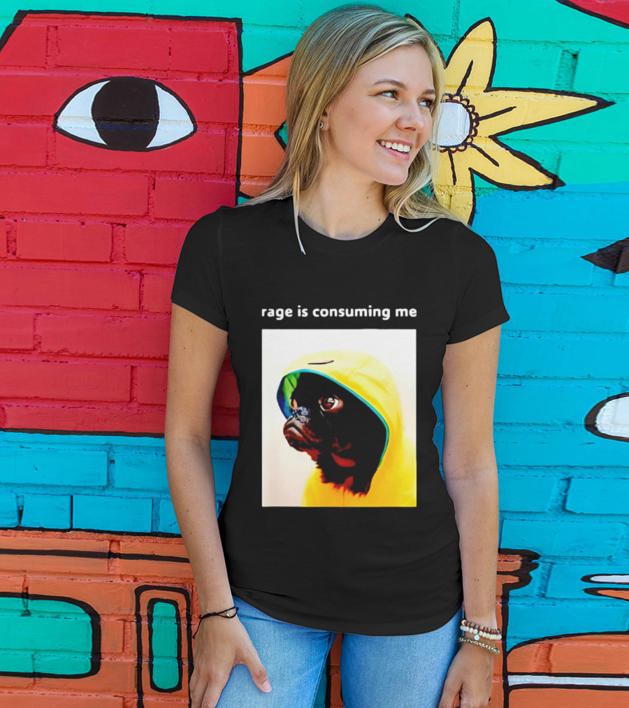 Rage Is Consuming Me Pug In Yellow T-Shirt