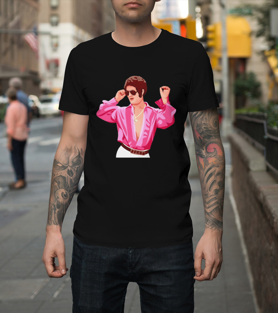 Tony Angelino Cartoon Parody Pink Sunglasses Iconic Look T-Shirt