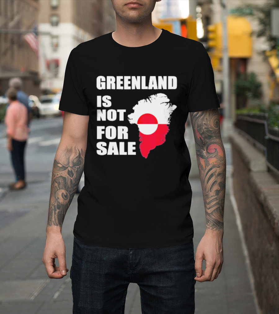 Greenland Is Not For Sale 2026 Map Red And White Flag T-Shirt