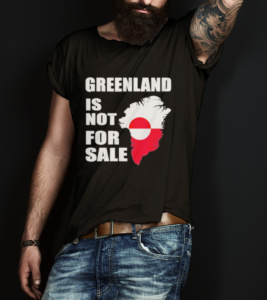 Greenland Is Not For Sale 2026 Map Red And White Flag T-Shirt