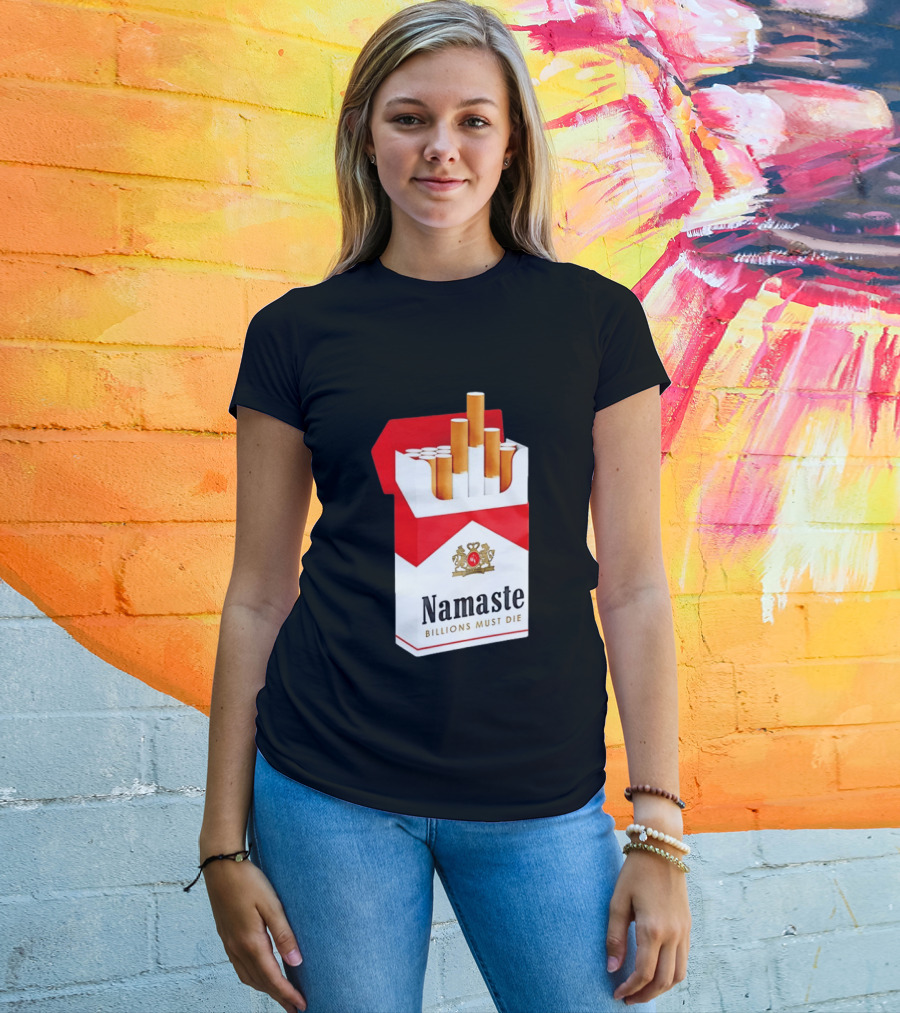 Namaste Billions Must Die Marlboro Pack Cigarettes T-Shirt
