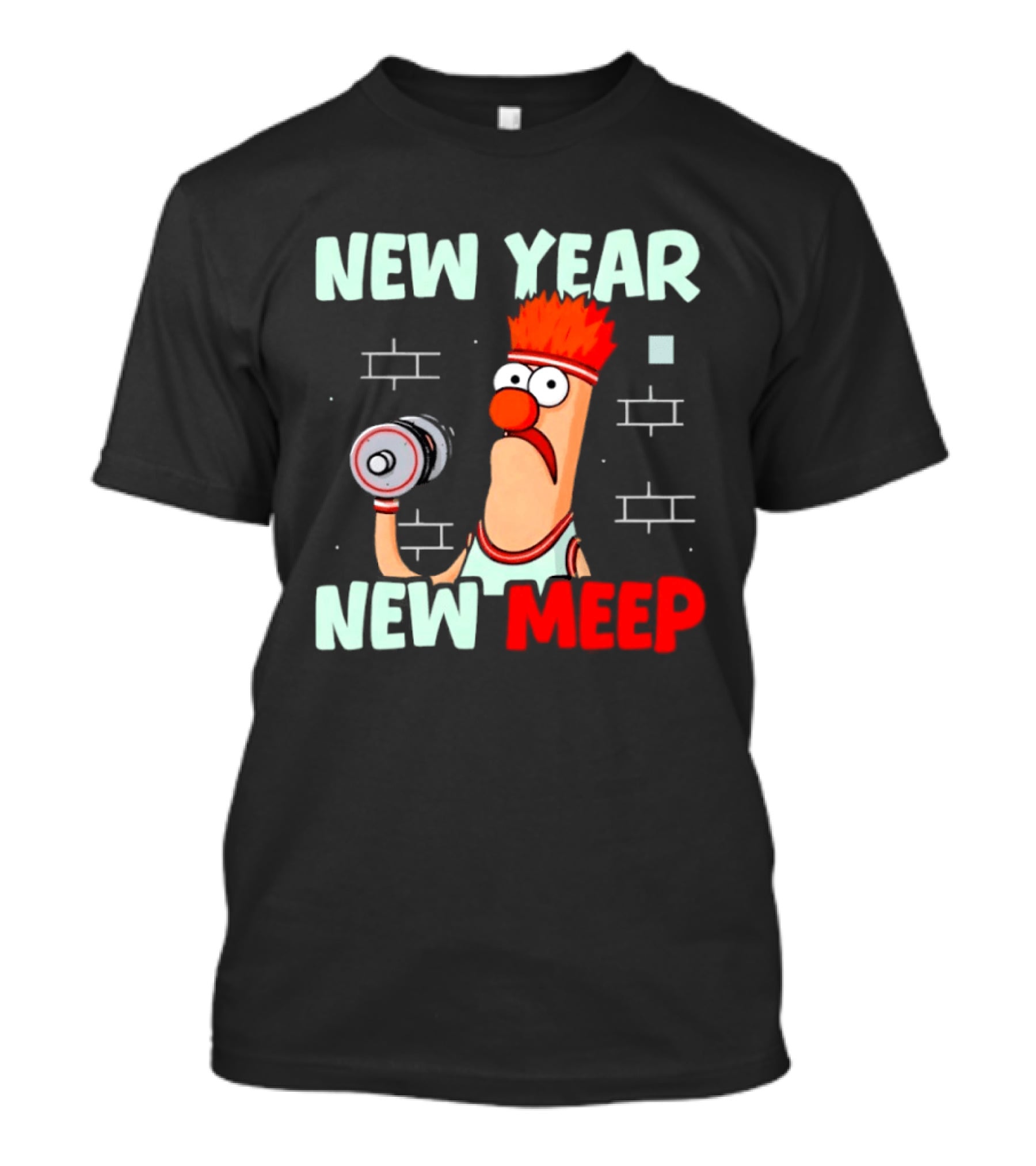 New Year New Meep Workout Motivation Cartoon T-Shirt