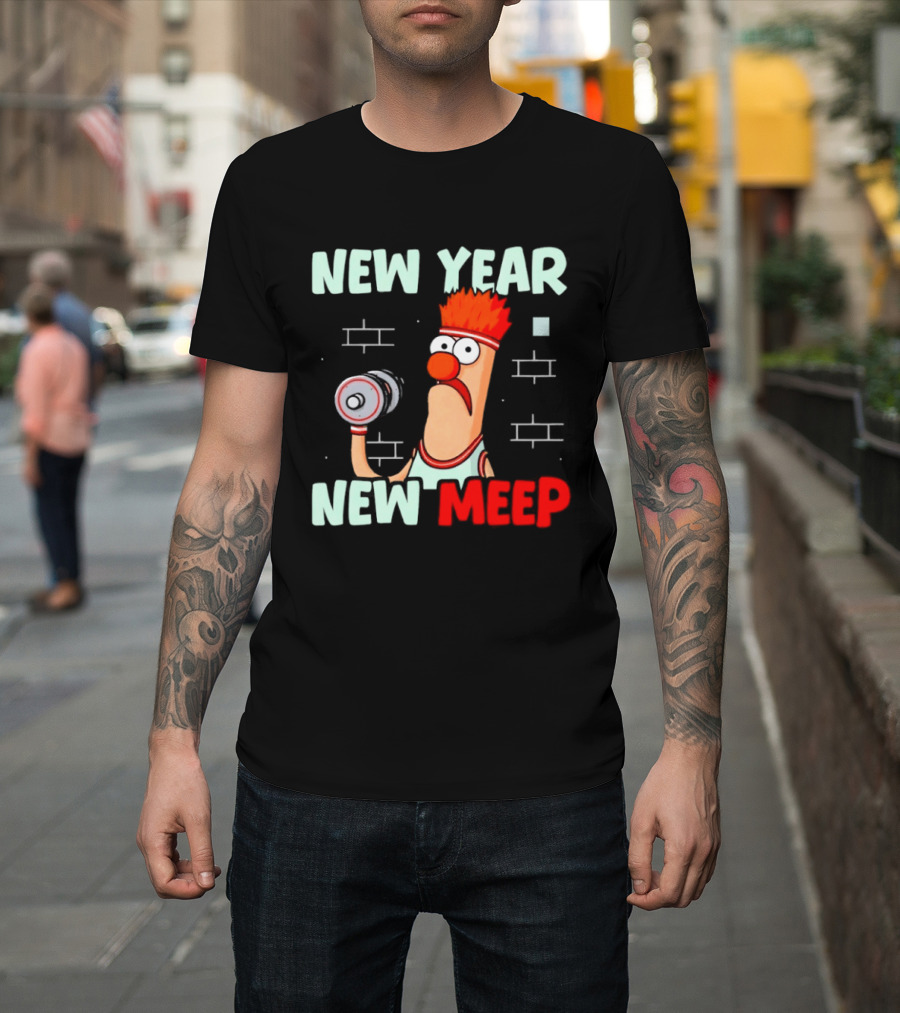 New Year New Meep Workout Motivation Cartoon T-Shirt