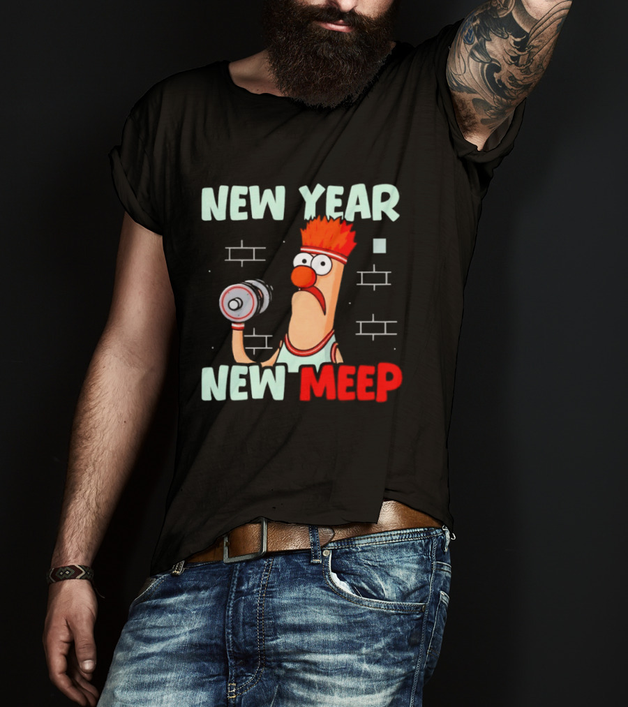 New Year New Meep Workout Motivation Cartoon T-Shirt