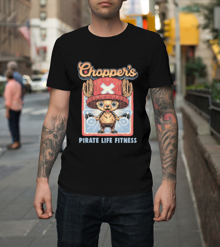 Chopper's Pirate Life Fitness Dumbbell Workout Anime T-Shirt
