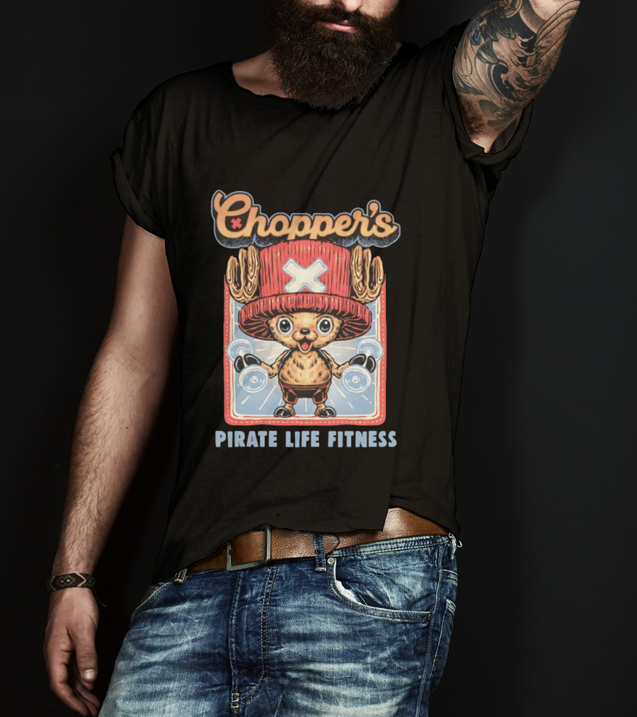 Chopper's Pirate Life Fitness Dumbbell Workout Anime T-Shirt