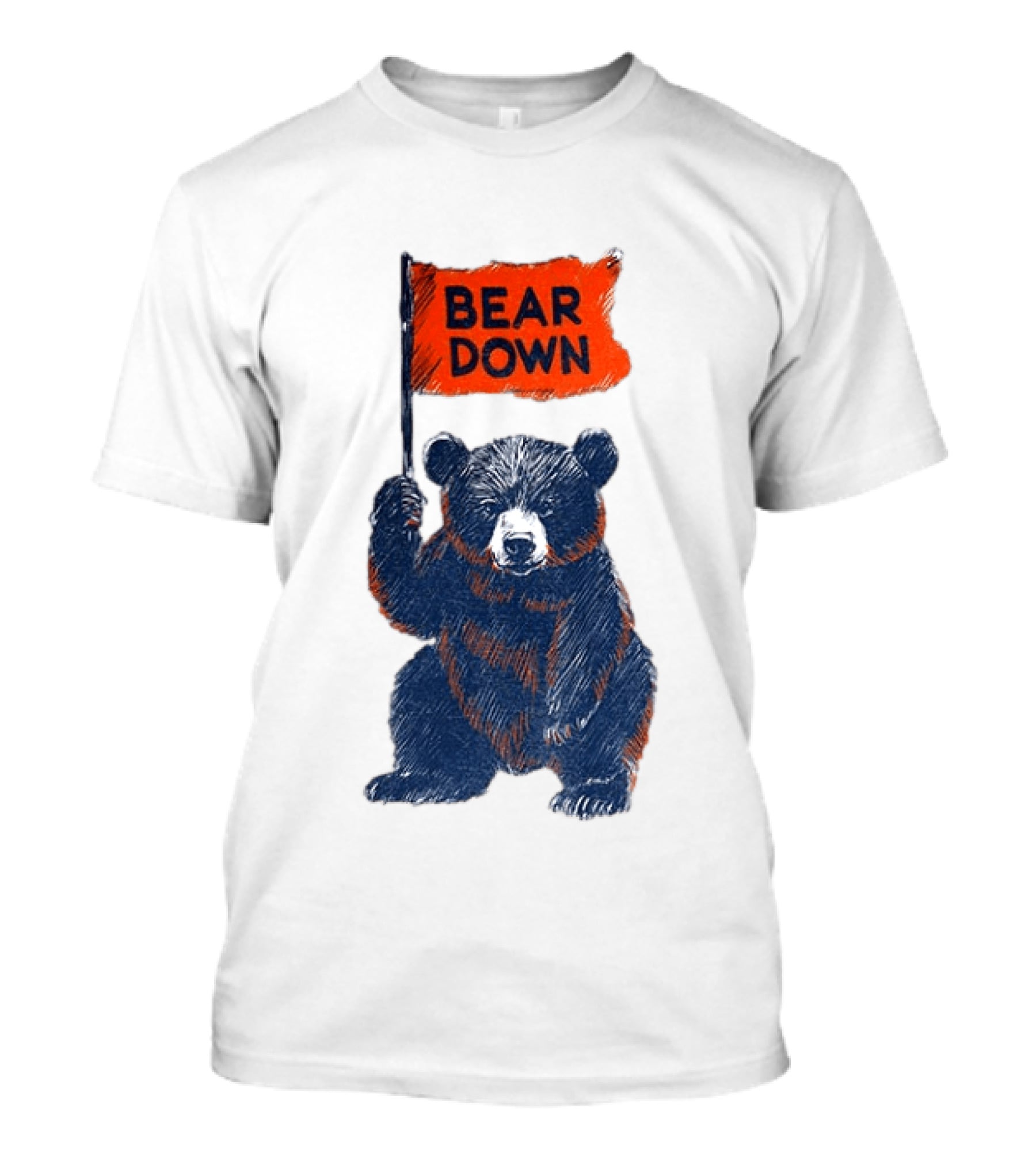 Bear Holding Bear Down Flag Chicago Bears Football 2026 T-Shirt