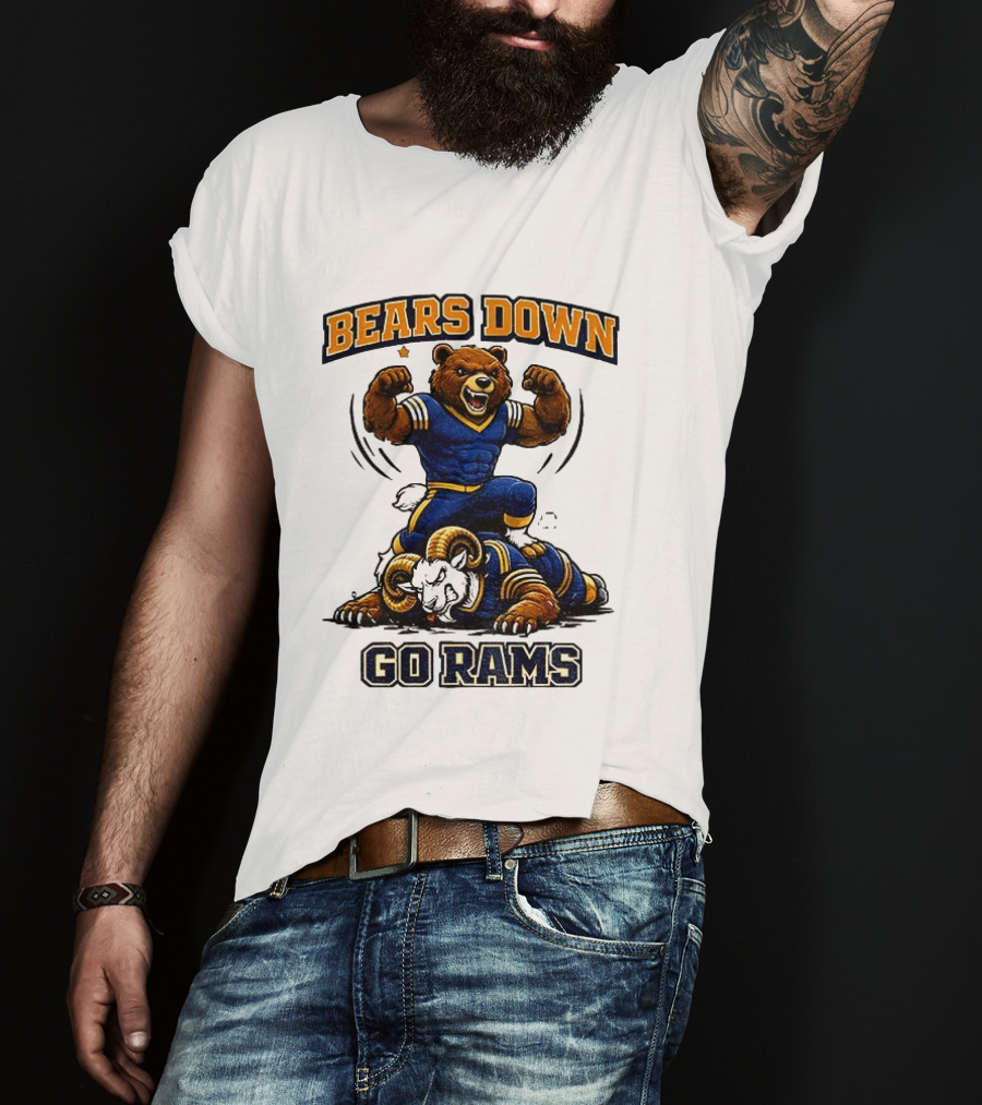 Bears Down Go Rams Los Angeles Rams Beat Chicago Bears Football 2026 T-Shirt