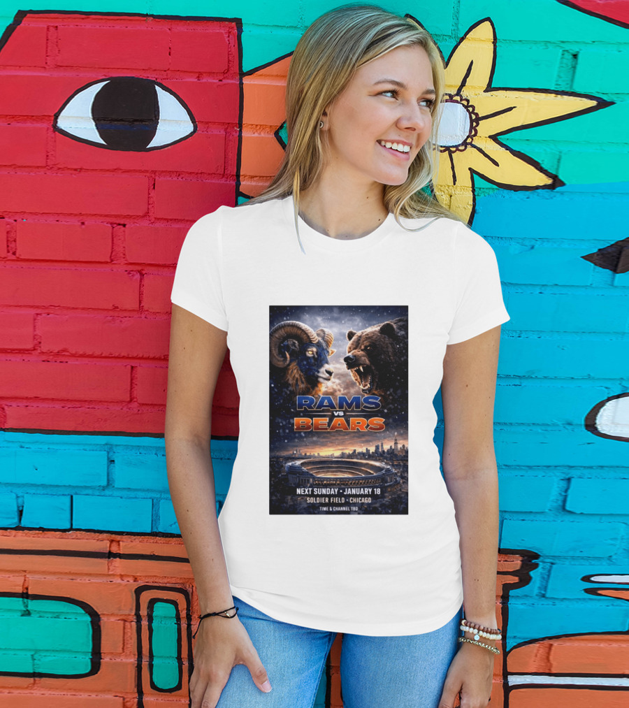 Rams Vs Bears Soldier Field Chicago January 18 2026 T-Shirt