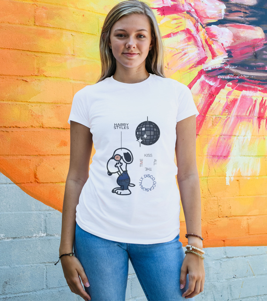 Snoopy Harry Styles Kiss All The Time Disco Occasionally T-Shirt