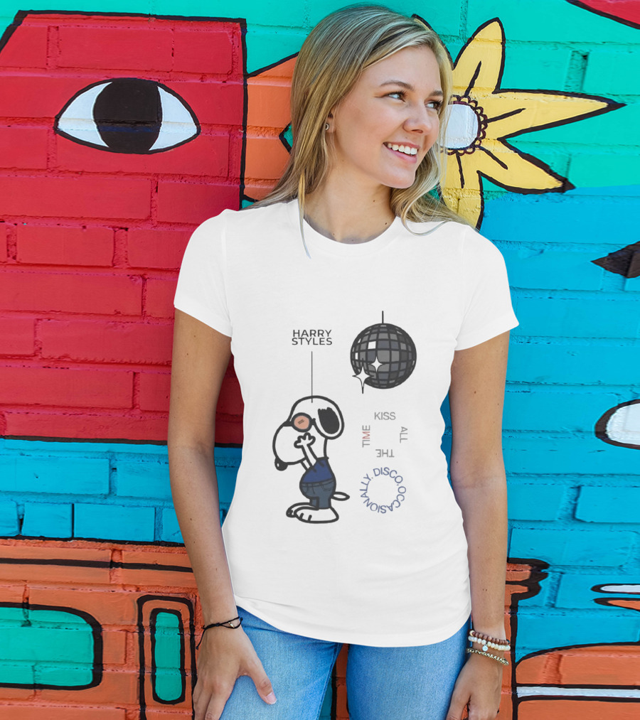 Snoopy Harry Styles Kiss All The Time Disco Occasionally T-Shirt