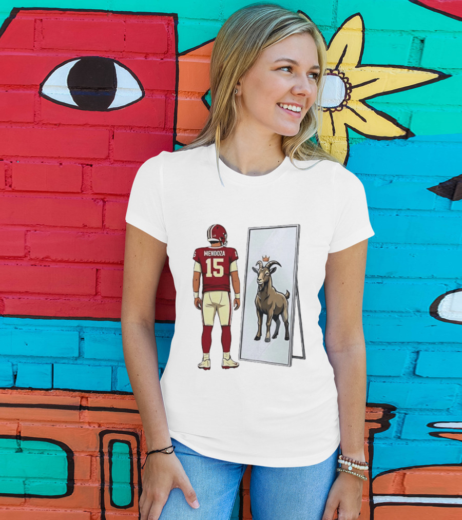 Fernando Mendoza Mirror 15 GOAT Indiana Hoosiers Football T-Shirt