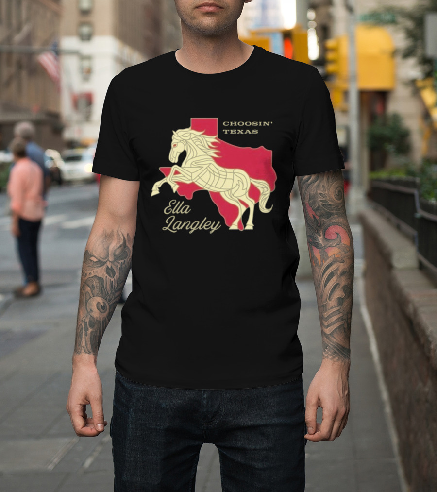 Ella Langley Choosin' Texas Tour 2026 Horse And Texas Map T-Shirt