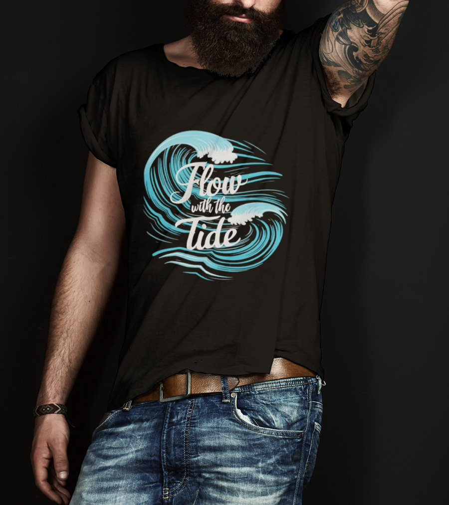 Flow With The Tide Wave Sketch T-Shirt