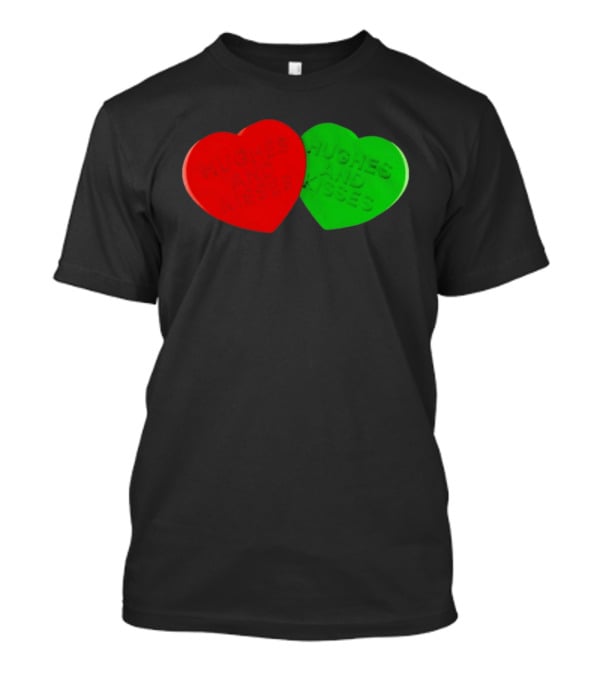 Hughes And Kisses Red Green Heart T-Shirt