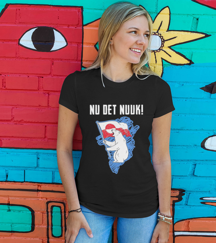 Nu Det Nuuk Greenland Polar Bear Flag T-Shirt