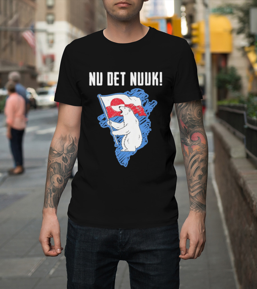 Nu Det Nuuk Greenland Polar Bear Flag T-Shirt