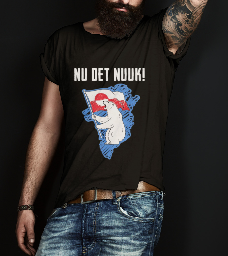 Nu Det Nuuk Greenland Polar Bear Flag T-Shirt