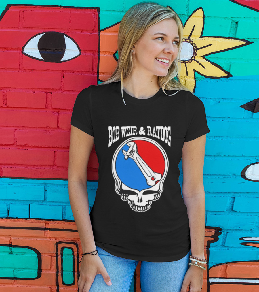 Bob Weir And Ratdog Skull Wrench Red Blue T-Shirt