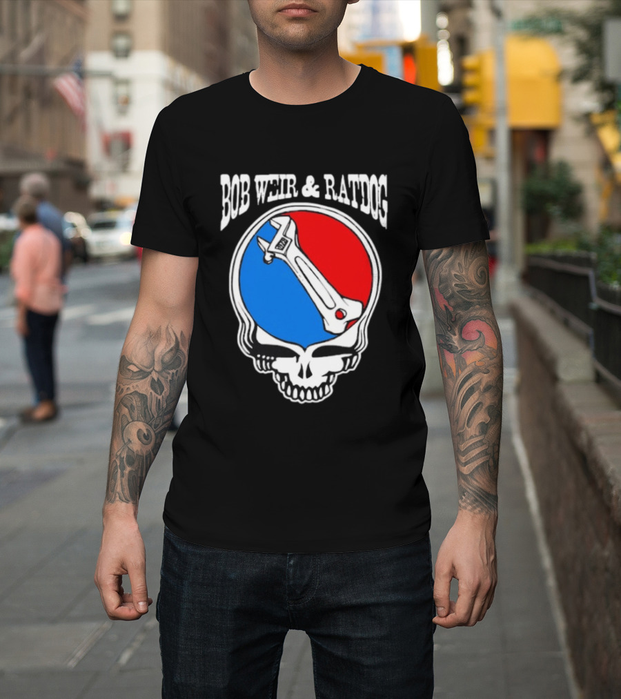 Bob Weir And Ratdog Skull Wrench Red Blue T-Shirt