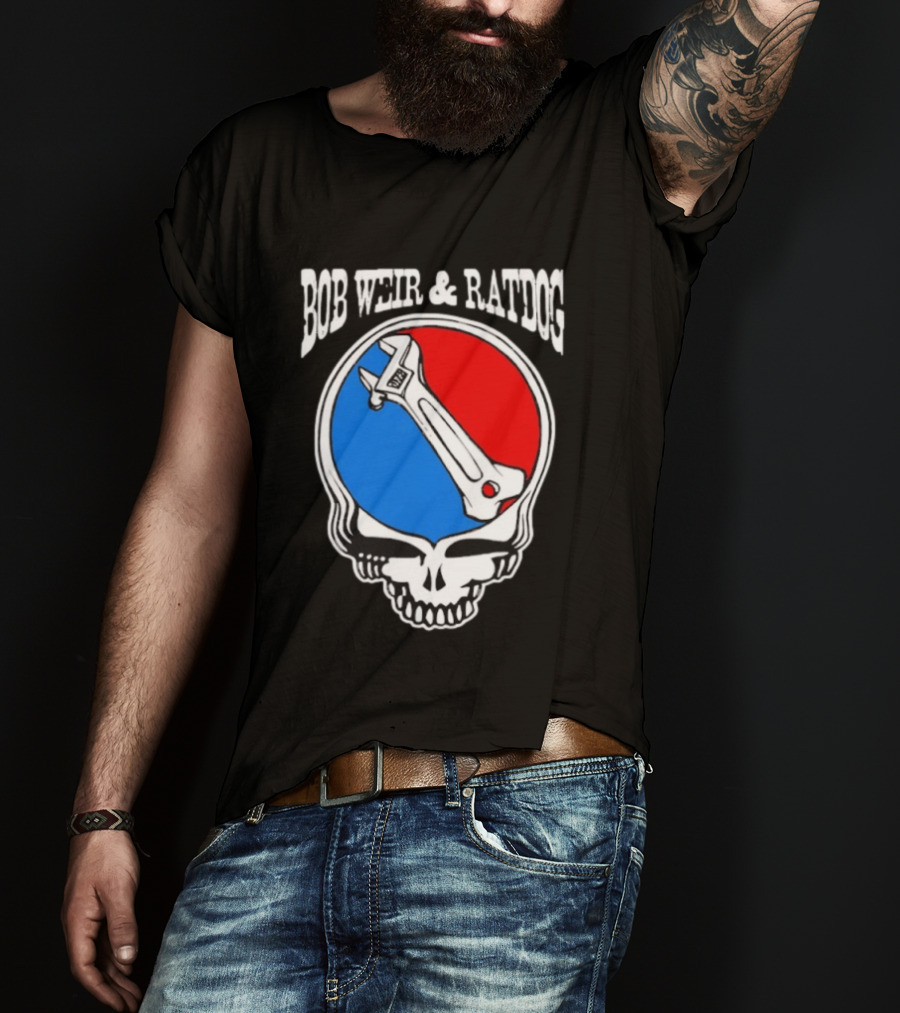 Bob Weir And Ratdog Skull Wrench Red Blue T-Shirt