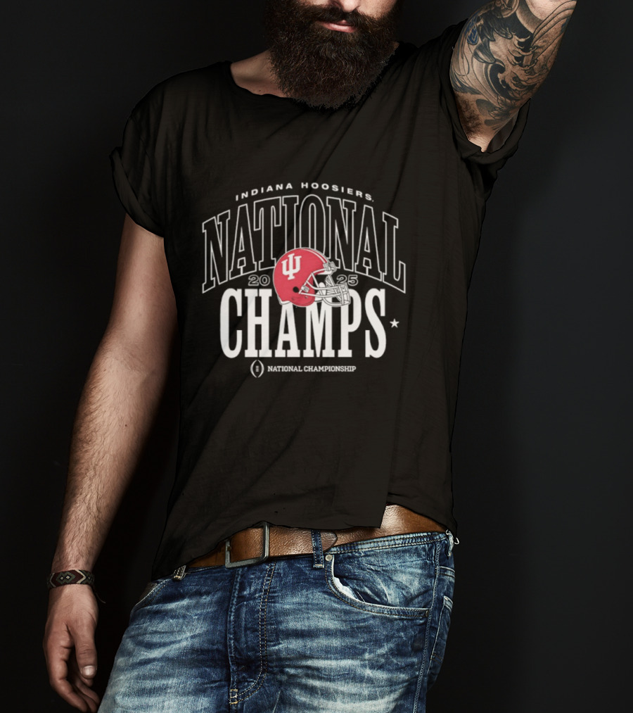 Indiana Hoosiers 2025 National Champs Football Helmet T-Shirt