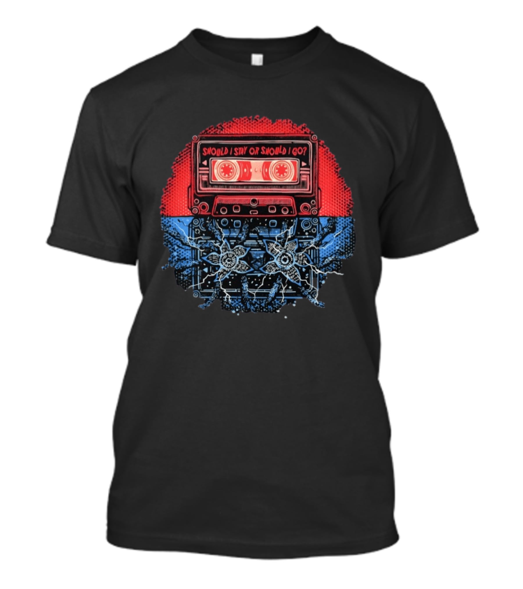 Should I Stay Or Should I Go Strange Music Stranger Things Cassette Tape T-Shirt