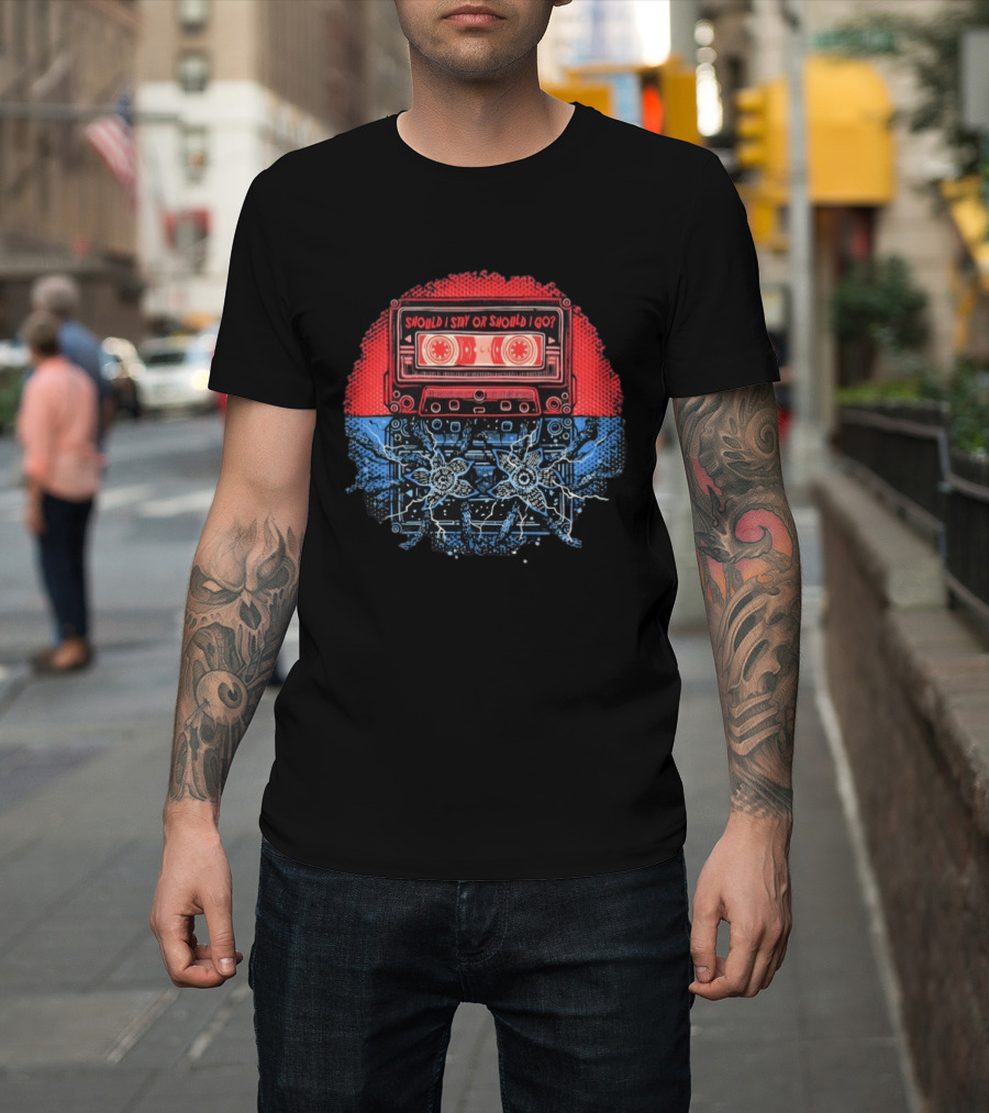 Should I Stay Or Should I Go Strange Music Stranger Things Cassette Tape T-Shirt