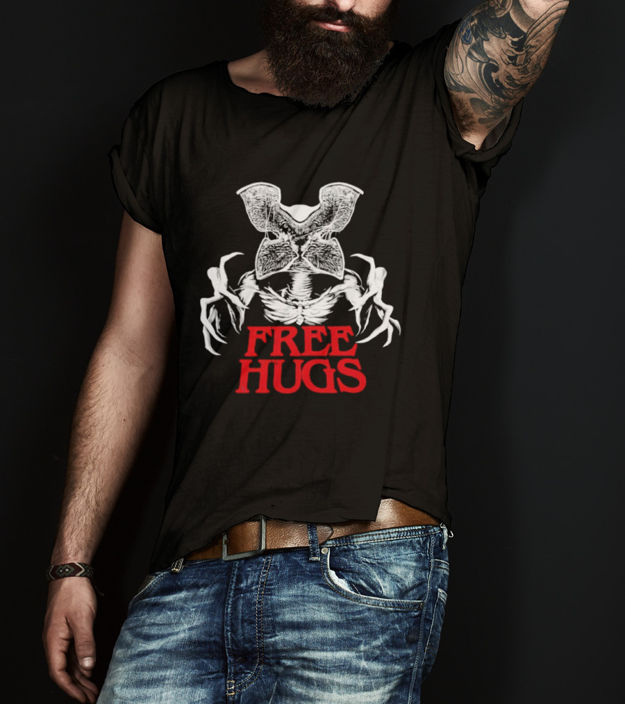Free Hugs Upside Down Stranger Things Demogorgon T-Shirt